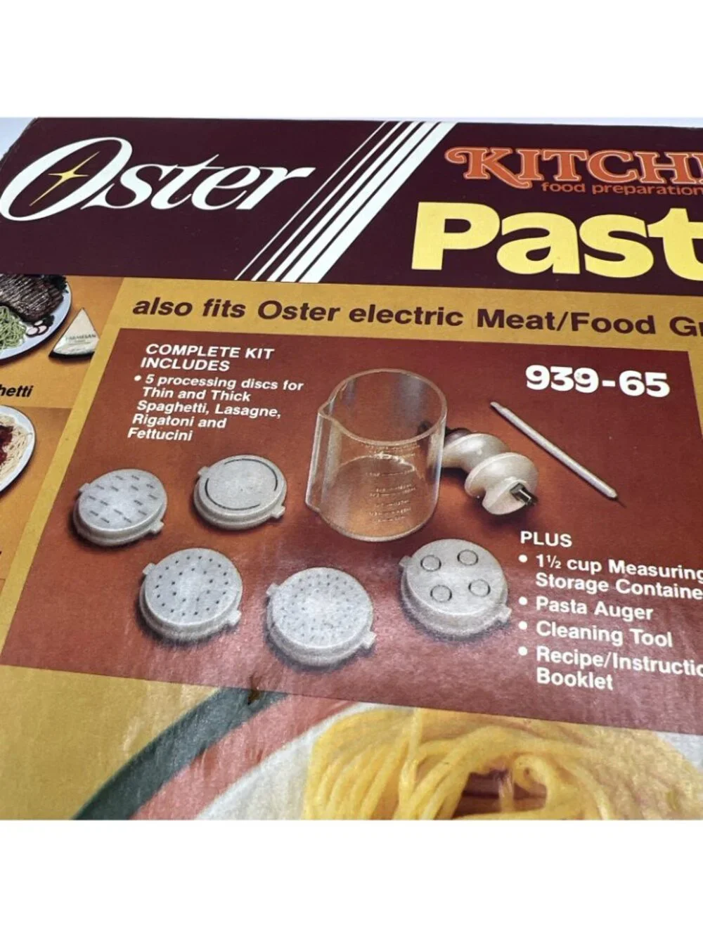 Oster Kitchen Center Pasta Accessory Meat Food Grinder Attachment 939-65